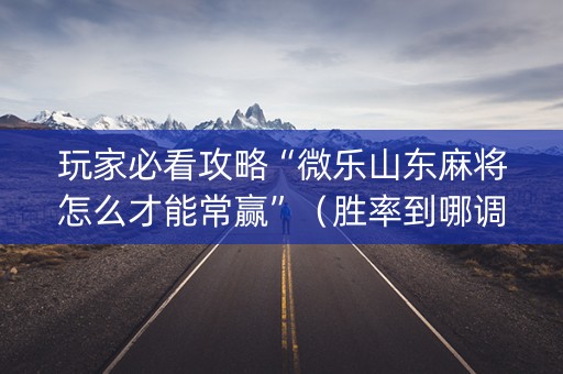 玩家必看攻略“微乐山东麻将怎么才能常赢”（胜率到哪调)