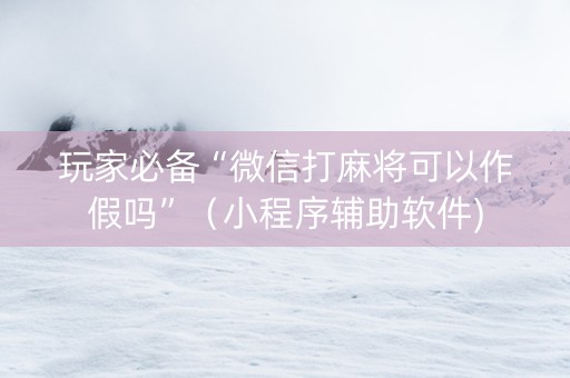 玩家必备“微信打麻将可以作假吗”（小程序辅助软件)