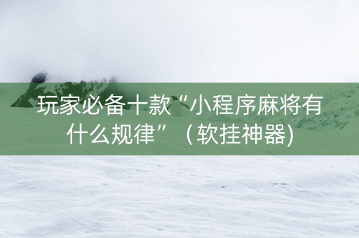 玩家必备十款“小程序麻将有什么规律”（软挂神器)