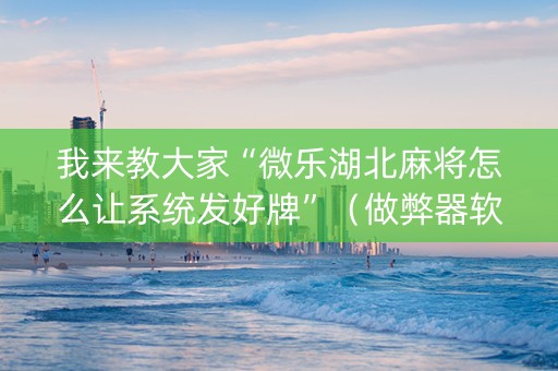 我来教大家“微乐湖北麻将怎么让系统发好牌”（做弊器软件下载)