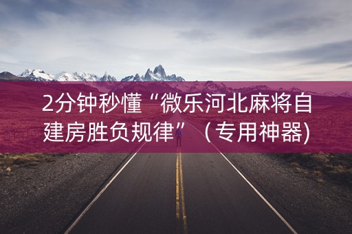 2分钟秒懂“微乐河北麻将自建房胜负规律”（专用神器)