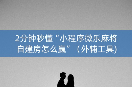2分钟秒懂“小程序微乐麻将自建房怎么赢”（外辅工具)
