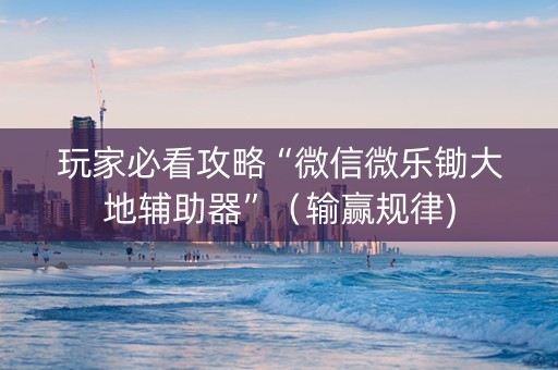 玩家必看攻略“微信微乐锄大地辅助器”（输赢规律)