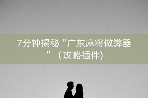 7分钟揭秘“广东麻将做弊器”（攻略插件)