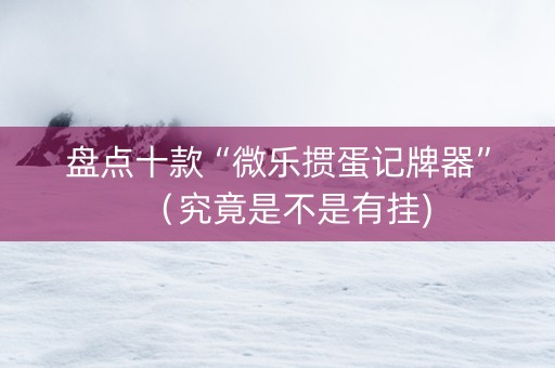 盘点十款“微乐掼蛋记牌器”（究竟是不是有挂)