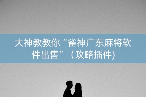 大神教教你“雀神广东麻将软件出售”（攻略插件)