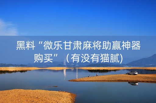 黑料“微乐甘肃麻将助赢神器购买”（有没有猫腻)