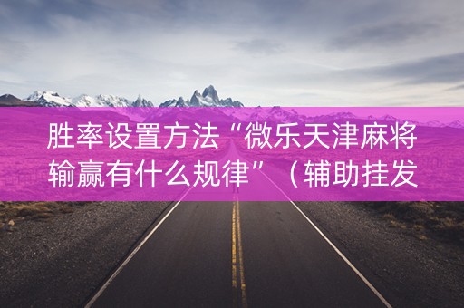 胜率设置方法“微乐天津麻将输赢有什么规律”（辅助挂发牌规律)
