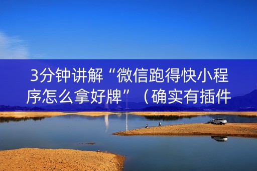 3分钟讲解“微信跑得快小程序怎么拿好牌”（确实有插件吗)
