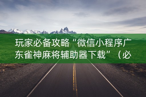 玩家必备攻略“微信小程序广东雀神麻将辅助器下载”（必赢神器免费安装)