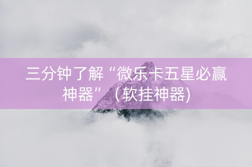 三分钟了解“微乐卡五星必赢神器”（软挂神器)