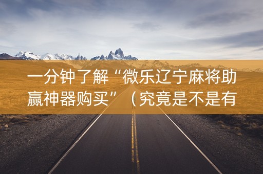 一分钟了解“微乐辽宁麻将助赢神器购买”（究竟是不是有挂)