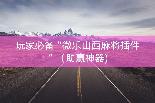 玩家必备“微乐山西麻将插件”（助赢神器)