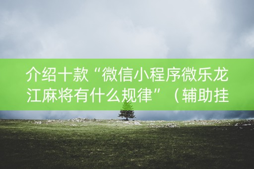 介绍十款“微信小程序微乐龙江麻将有什么规律”（辅助挂发牌规律)