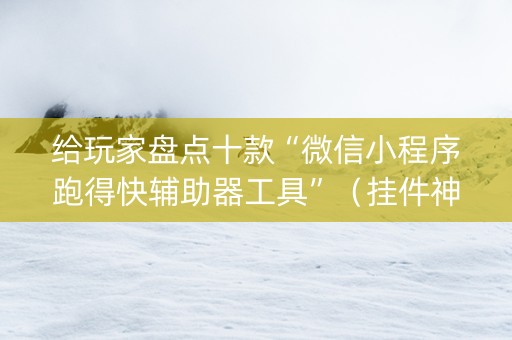 给玩家盘点十款“微信小程序跑得快辅助器工具”（挂件神器)