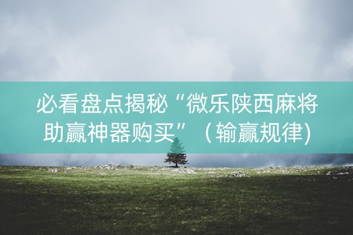 必看盘点揭秘“微乐陕西麻将助赢神器购买”（输赢规律)