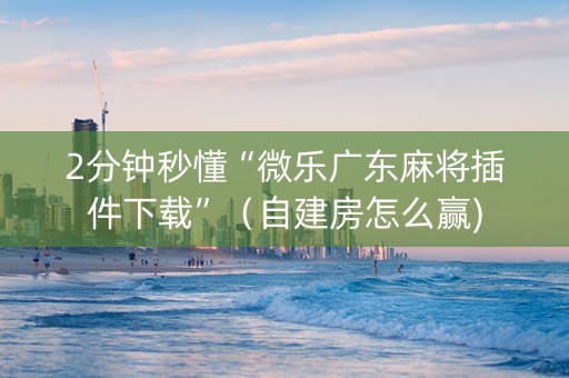 2分钟秒懂“微乐广东麻将插件下载”（自建房怎么赢)
