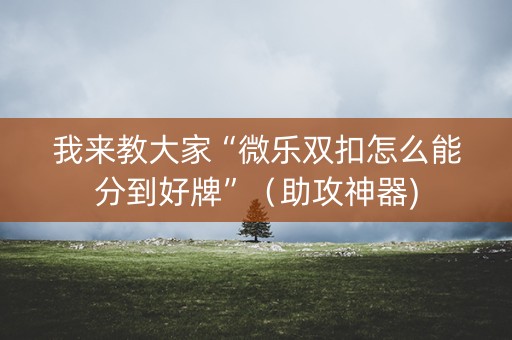 我来教大家“微乐双扣怎么能分到好牌”（助攻神器)