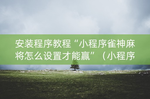 安装程序教程“小程序雀神麻将怎么设置才能赢”（小程序必赢神器)