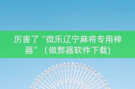 厉害了“微乐辽宁麻将专用神器”（做弊器软件下载)