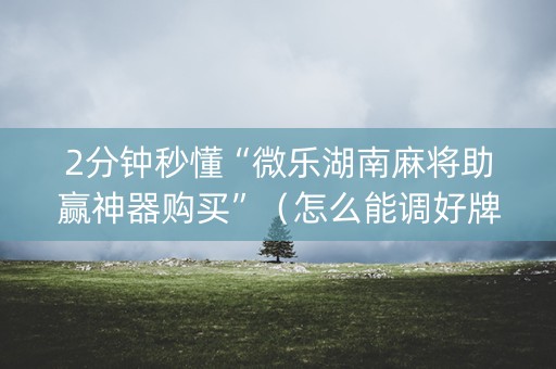 2分钟秒懂“微乐湖南麻将助赢神器购买”（怎么能调好牌)