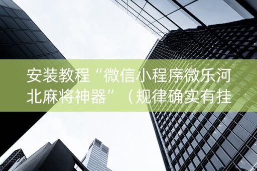 安装教程“微信小程序微乐河北麻将神器”（规律确实有挂)