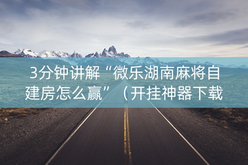 3分钟讲解“微乐湖南麻将自建房怎么赢”（开挂神器下载)