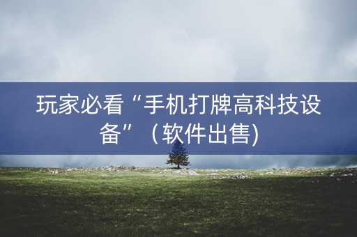 玩家必看“手机打牌高科技设备”（软件出售)