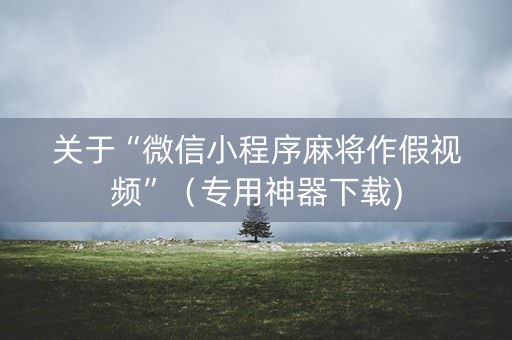 关于“微信小程序麻将作假视频”（专用神器下载)