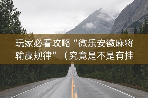 玩家必看攻略“微乐安徽麻将输赢规律”（究竟是不是有挂)