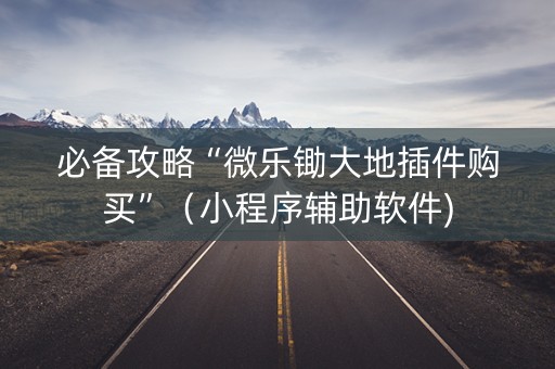 必备攻略“微乐锄大地插件购买”（小程序辅助软件)