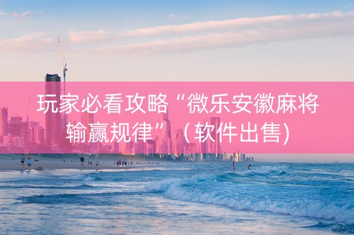 玩家必看攻略“微乐安徽麻将输赢规律”（软件出售)