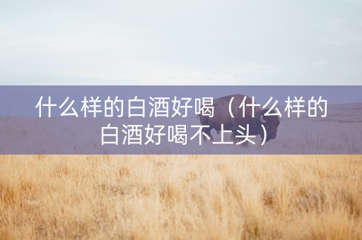 什么样的白酒好喝（什么样的白酒好喝不上头）