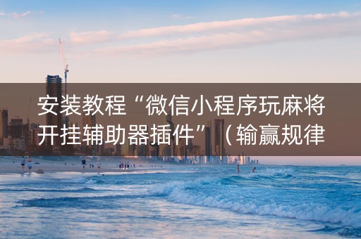 安装教程“微信小程序玩麻将开挂辅助器插件”（输赢规律)