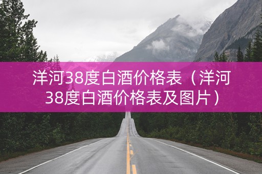 洋河38度白酒价格表（洋河38度白酒价格表及图片）