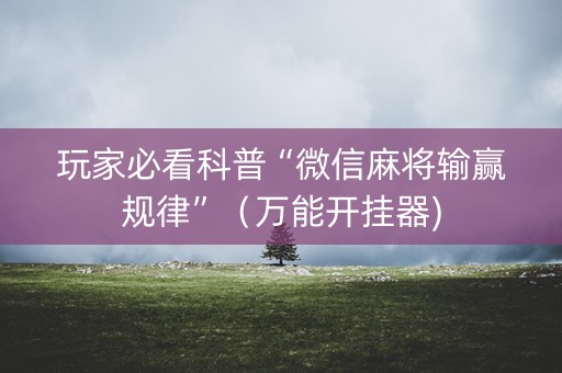 玩家必看科普“微信麻将输赢规律”（万能开挂器)