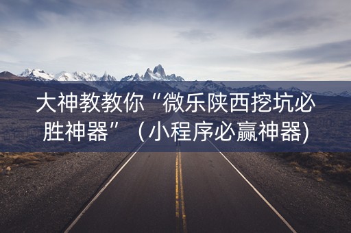 大神教教你“微乐陕西挖坑必胜神器”（小程序必赢神器)