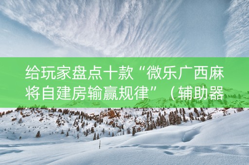 给玩家盘点十款“微乐广西麻将自建房输赢规律”（辅助器通用版)