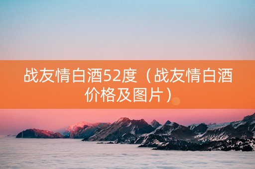战友情白酒52度（战友情白酒价格及图片）