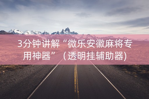 3分钟讲解“微乐安徽麻将专用神器”（透明挂辅助器)