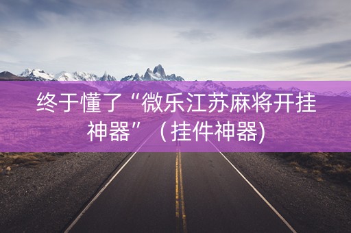 终于懂了“微乐江苏麻将开挂神器”（挂件神器)