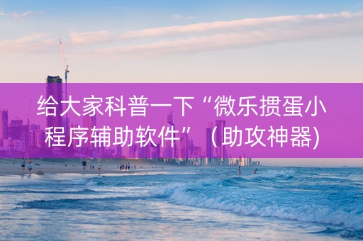 给大家科普一下“微乐掼蛋小程序辅助软件”（助攻神器)
