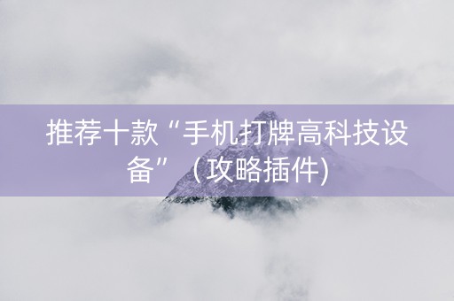 推荐十款“手机打牌高科技设备”（攻略插件)