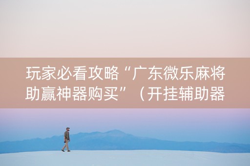 玩家必看攻略“广东微乐麻将助赢神器购买”（开挂辅助器插件)