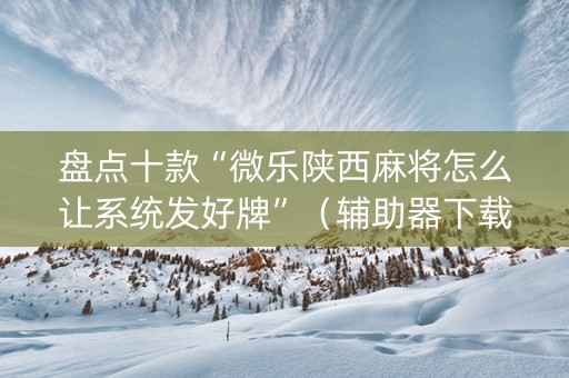 盘点十款“微乐陕西麻将怎么让系统发好牌”（辅助器下载)