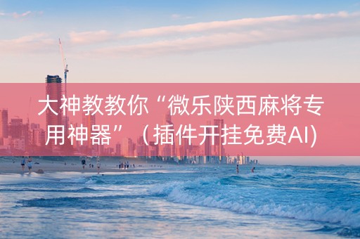 大神教教你“微乐陕西麻将专用神器”（插件开挂免费AI)