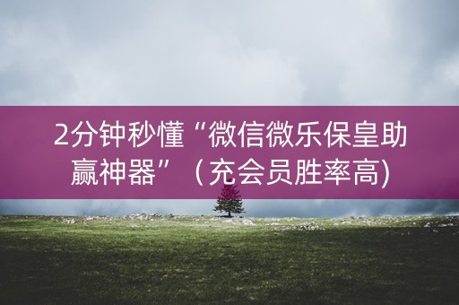 2分钟秒懂“微信微乐保皇助赢神器”（充会员胜率高)