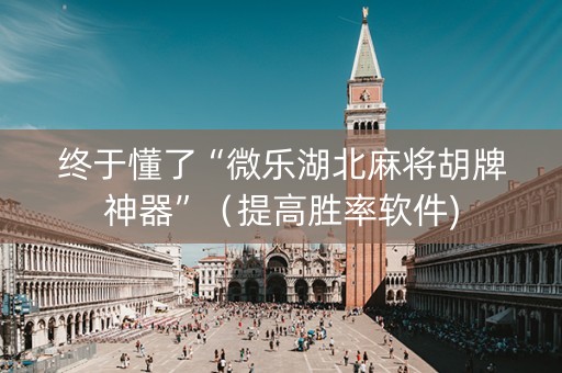 终于懂了“微乐湖北麻将胡牌神器”（提高胜率软件)
