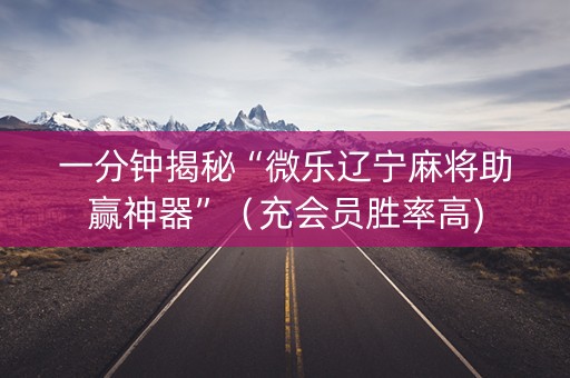 一分钟揭秘“微乐辽宁麻将助赢神器”（充会员胜率高)