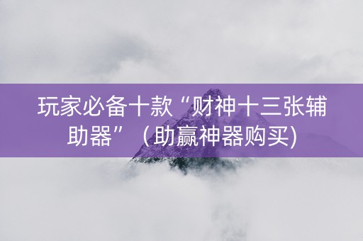 玩家必备十款“财神十三张辅助器”（助赢神器购买)